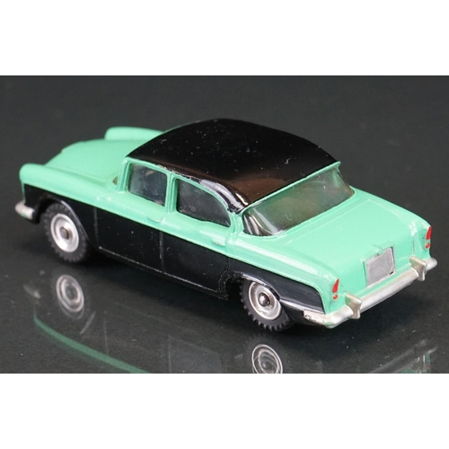 1015 - Boxed Dinky 165 Humber Hawk with windows diecast model in two tone black/green body, chrome hubs, di... 