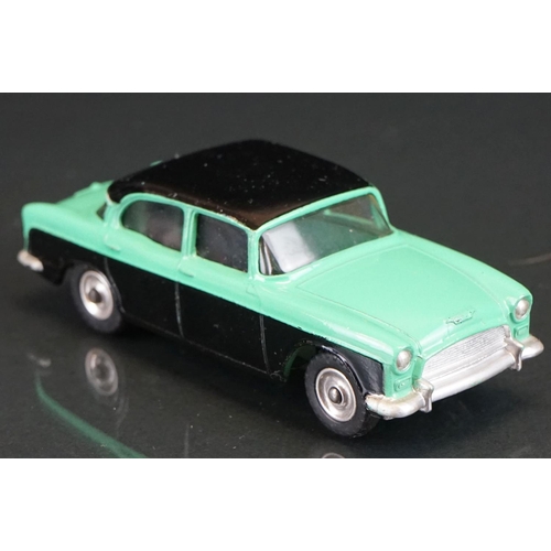 1015 - Boxed Dinky 165 Humber Hawk with windows diecast model in two tone black/green body, chrome hubs, di... 