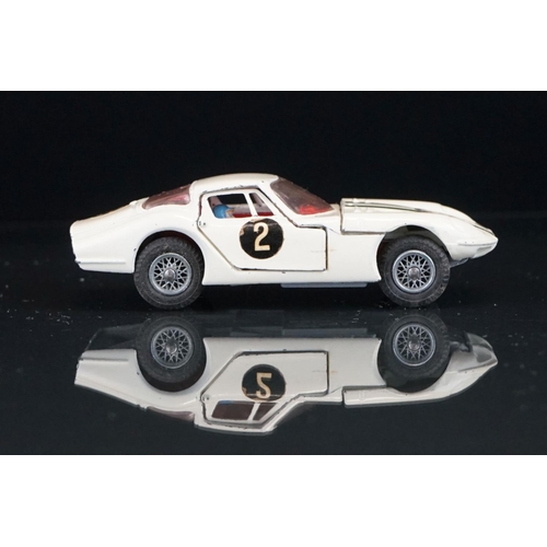 1019 - Three boxed Corgi diecast models to include 324 Marcos 1800 GT with Volvo engine in white, 312 E Typ... 