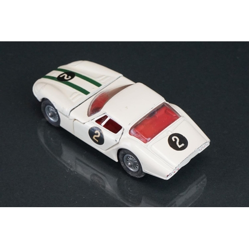 1019 - Three boxed Corgi diecast models to include 324 Marcos 1800 GT with Volvo engine in white, 312 E Typ... 