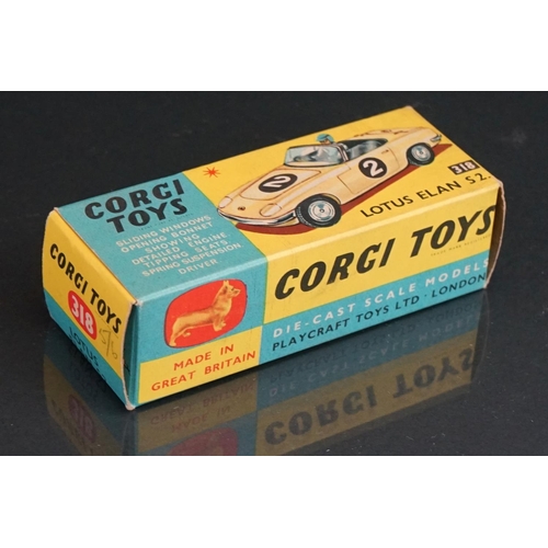 1019 - Three boxed Corgi diecast models to include 324 Marcos 1800 GT with Volvo engine in white, 312 E Typ... 