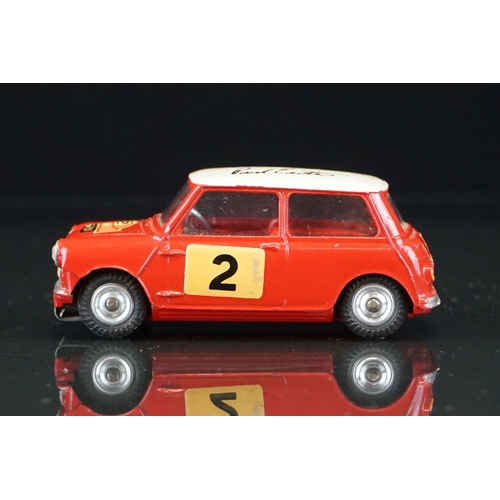 1020 - Boxed Corgi 321 Monte Carlo BMC Mini Cooper S diecast model in red, white roof with autographs, orig... 