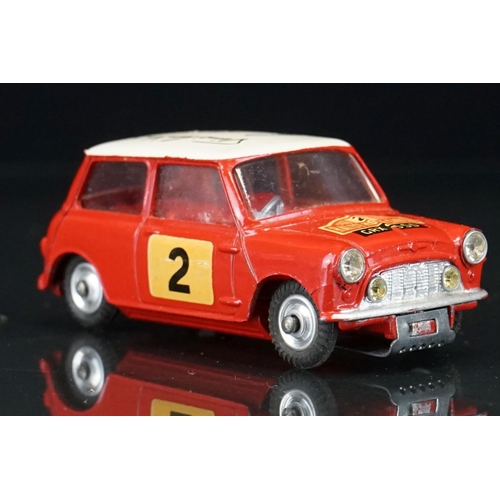 1020 - Boxed Corgi 321 Monte Carlo BMC Mini Cooper S diecast model in red, white roof with autographs, orig... 