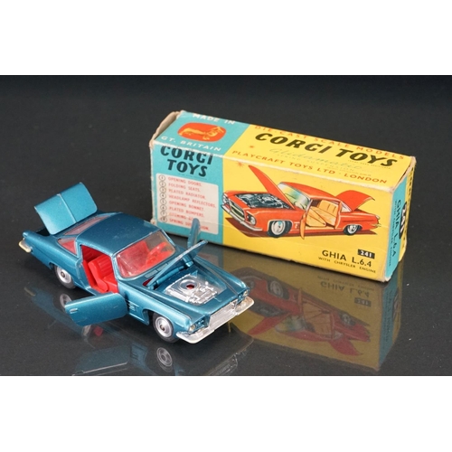 1025 - Three boxed Corgi diecast models to include 303 Mercedes Benz 300SL Open Roadster in sky blue, 309 A... 