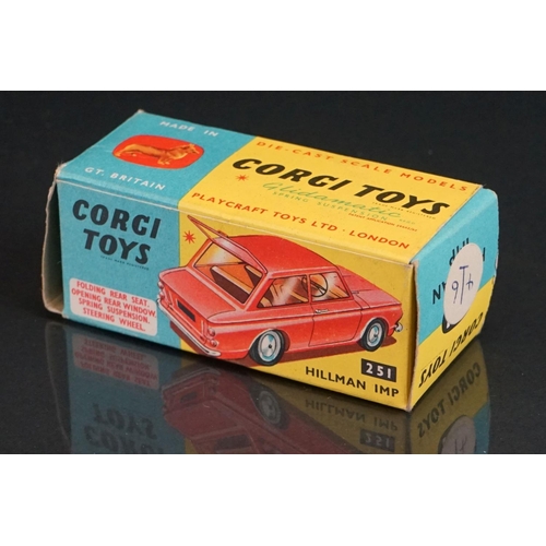 1026 - Two boxed Corgi diecast models to include 316 NSU Sport Prinz in deep metallic cerise and 251 Hillma... 