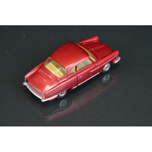 1026 - Two boxed Corgi diecast models to include 316 NSU Sport Prinz in deep metallic cerise and 251 Hillma... 