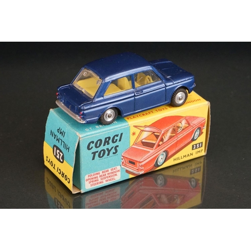 1026 - Two boxed Corgi diecast models to include 316 NSU Sport Prinz in deep metallic cerise and 251 Hillma... 