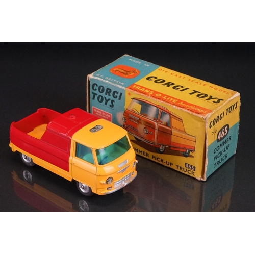 1032 - Two boxed Corgi diecast models to include 465 Commer Pick Up Truck in yellow & red (some paint chips... 