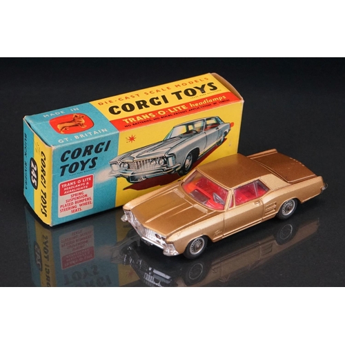 1033 - Two boxed Corgi diecast models to include 264 Oldsmobile Toronado in metallic blue and 245 Buick Riv... 