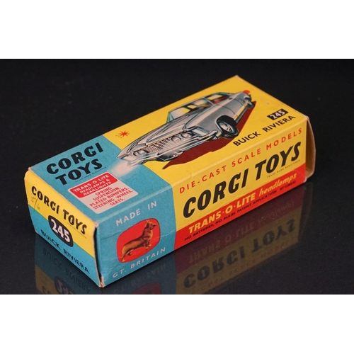 1033 - Two boxed Corgi diecast models to include 264 Oldsmobile Toronado in metallic blue and 245 Buick Riv... 