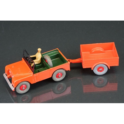 1040 - Two boxed Dinky diecast models to include 340 Land Rover in orange with driver, red hubs, dark green... 