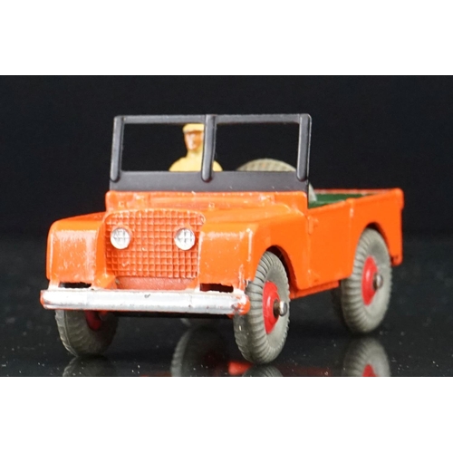 1040 - Two boxed Dinky diecast models to include 340 Land Rover in orange with driver, red hubs, dark green... 