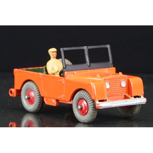 1040 - Two boxed Dinky diecast models to include 340 Land Rover in orange with driver, red hubs, dark green... 