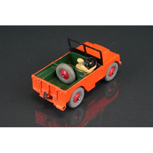 1040 - Two boxed Dinky diecast models to include 340 Land Rover in orange with driver, red hubs, dark green... 