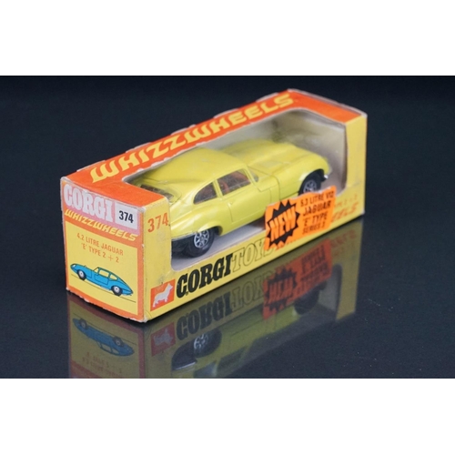 1062 - Four boxed Corgi Whizzwheels diecast models to include 374 4.2 Litre Jaguar E Type 2+2 in yellow, 30... 