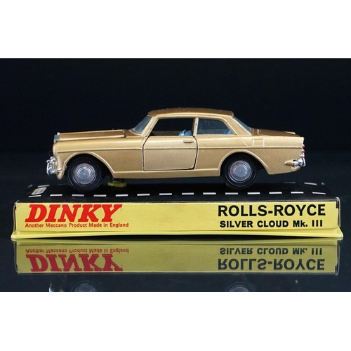 1063 - Three cased Dinky diecast models to include 213 Ford Capri Rally Car in metallic red (crack to case)... 