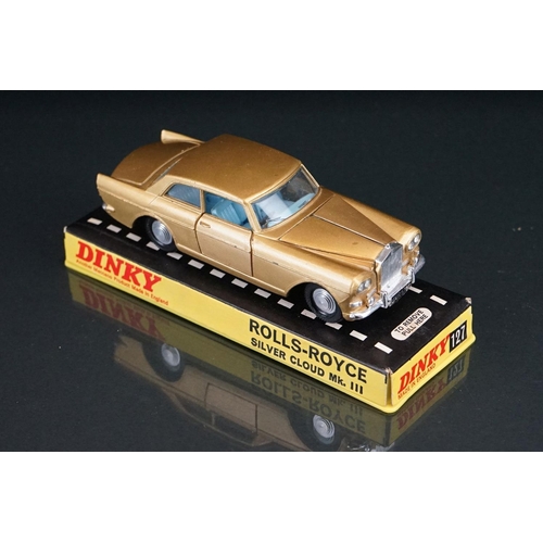 1063 - Three cased Dinky diecast models to include 213 Ford Capri Rally Car in metallic red (crack to case)... 