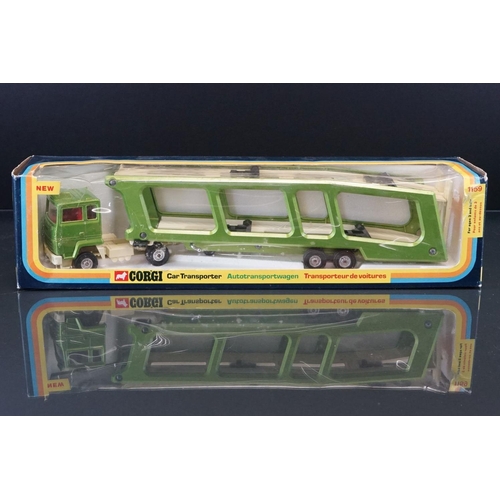 1064 - Two boxed Corgi diecast models to include Major 1144 Wrecker Truck and 1159 Car Transporter in metal... 