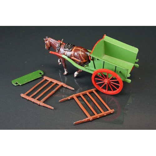 1067 - Four boxed Britains Home Farm Series metal models to include No 8F Horse Rake, No 20F Farmers Gig, N... 