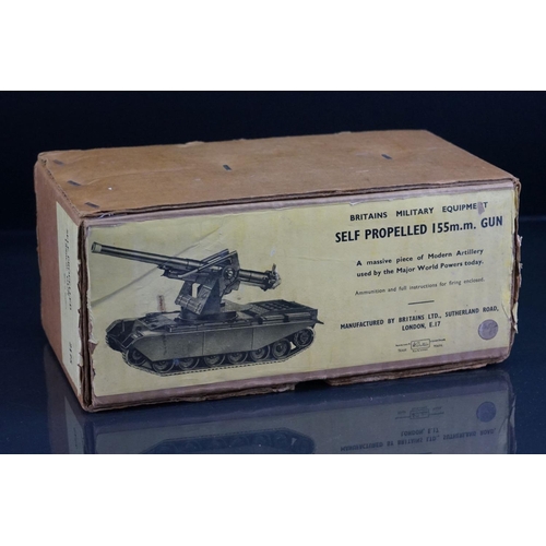 1070 - Boxed Britains Military Equipment 2175 Self Propelled 155mm Gun diecast model, vg with some paint ch... 