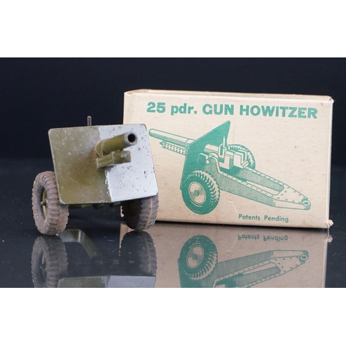 1073 - Five boxed Britains diecast models to include No 1717 2 Pounder A.A. Gun on chassis, No 1725 4.5