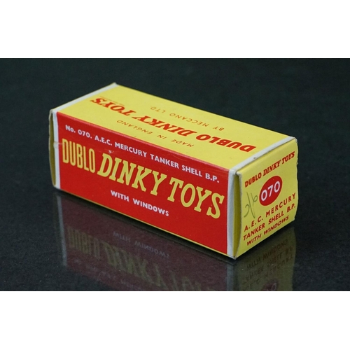 1320 - Boxed Dinky Dublo 070 AEC Mercury Tanker Shell BP with windows diecast model, minimal wear to diecas... 