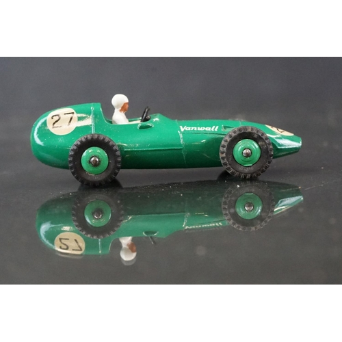 1322 - Two boxed Dinky diecast racing cars to include 239 Vanwall in green with driver, vg with vg decals, ... 