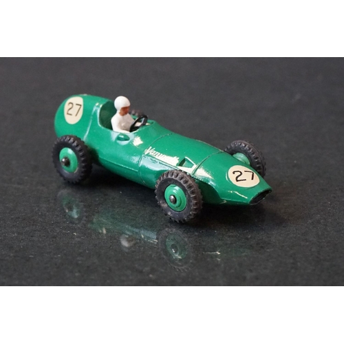 1322 - Two boxed Dinky diecast racing cars to include 239 Vanwall in green with driver, vg with vg decals, ... 