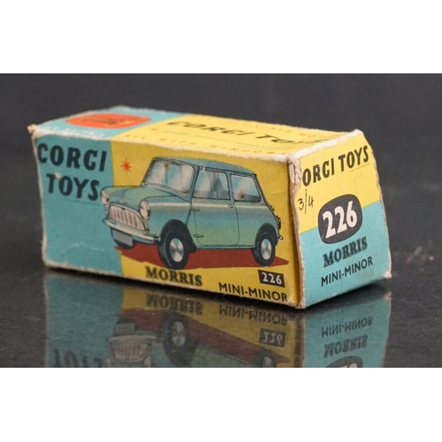 1324 - Five boxed Corgi diecast models to include 208S Jaguar 2.4 Litre Saloon in pale yellow, 210 Citroen ... 