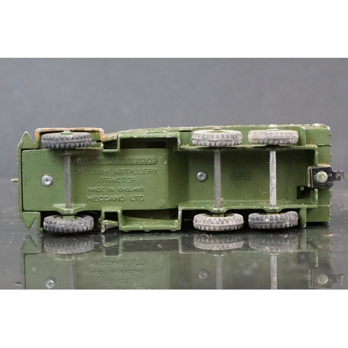 1327 - Three boxed Dinky Supertoys military diecast models to include 660 Tank Transporter, 689 Medium Arti... 