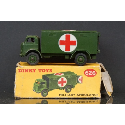 1328 - 12 Boxed Dinky diecast military diecast models to include 673 Scout Car, 643 Army Water Tanker, 2 x ... 