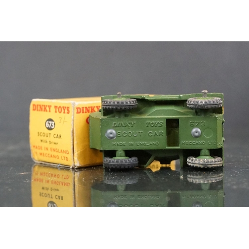 1328 - 12 Boxed Dinky diecast military diecast models to include 673 Scout Car, 643 Army Water Tanker, 2 x ... 