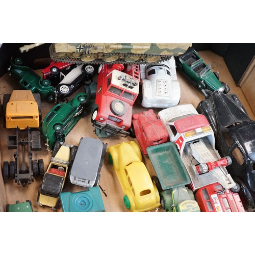 1269 - Collection of mid 20th C onwards play worn models to include diecast, plate, plastic etc featuring N... 