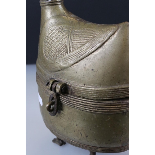 103 - Chinese / South East Asian Gilt Bronze Casket in the form of a Bird, 27cm high