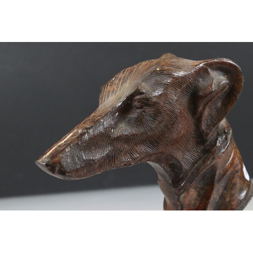 104 - Cast Metal Model of a Greyhound's Head, 19cm high