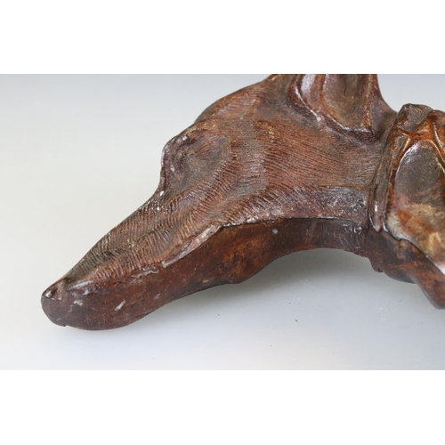 104 - Cast Metal Model of a Greyhound's Head, 19cm high