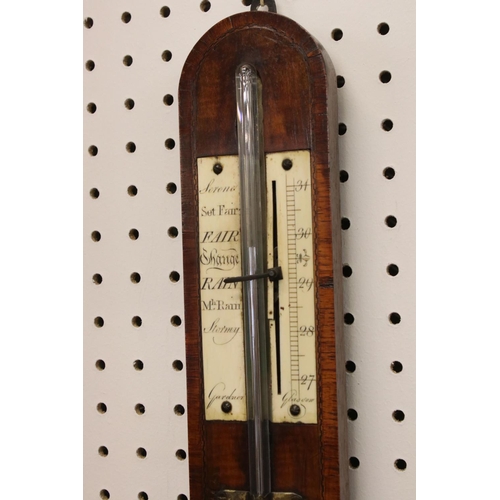 113 - Late 18th / Early 19th century Scottish Mahogany Inlaid and Crossbanded Stick Barometer by Gardner o... 