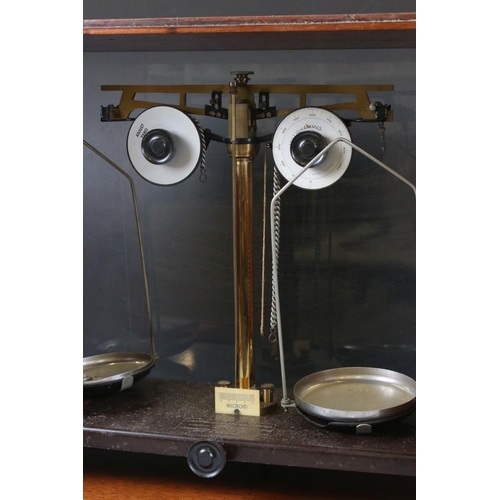 119 - Griffin and George Limited Mahogany Cased Chemist Scales, 46cm wide x 38cm high together with a Fold... 