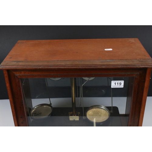 119 - Griffin and George Limited Mahogany Cased Chemist Scales, 46cm wide x 38cm high together with a Fold... 