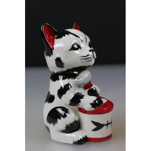 12 - Lorna Bailey - Bengo the Dog and Tucker the Cat ceramic figures, both 12cm tall