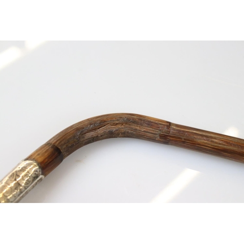 121 - Silver Tip Walking Stick together with a Resin Handled Walking Stick in the form of a Dog