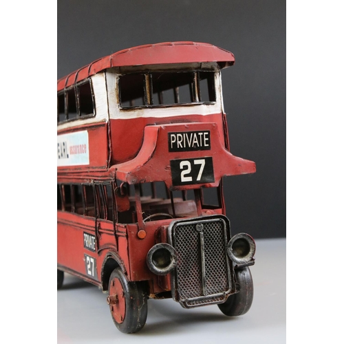 137 - Tinplate double decker bus advertising Pearl Assurance