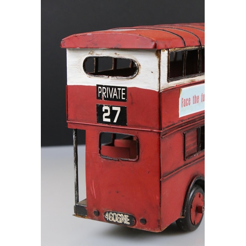 137 - Tinplate double decker bus advertising Pearl Assurance