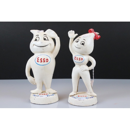 144 - A pair of cast iron German Esso Mr and Mrs Drip advertising money boxes.