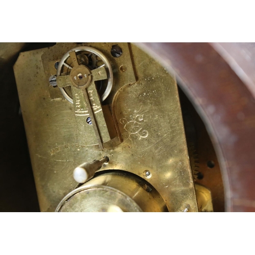 146 - A French mahogany cased mantle clock with 8-Day movement.