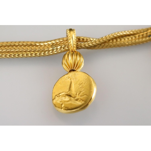 153 - Shakira Caine ' Treasures Of The Aegean ' 22K gold plated necklace