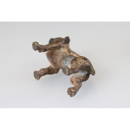 159 - Two antique Austrian cold painted bronze figures of Bulldogs, marked cross to underside.