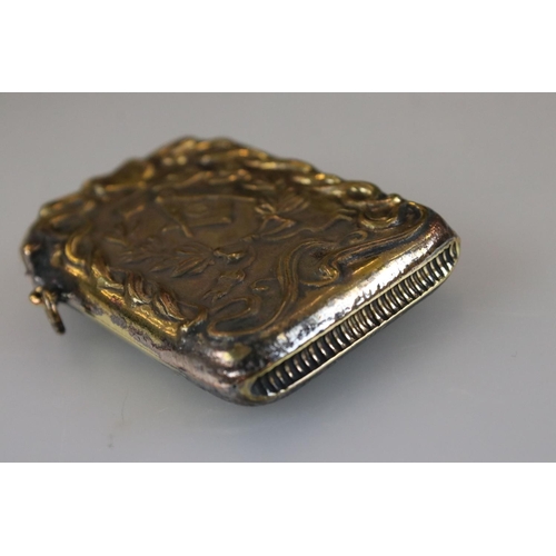 170 - Brass vesta case with embossed Masonic images