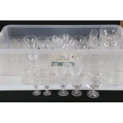 26 - Collection of Early 20th century Cut Glass Glasses and Bowls, approximately 55 pieces in total