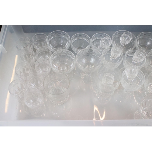 26 - Collection of Early 20th century Cut Glass Glasses and Bowls, approximately 55 pieces in total